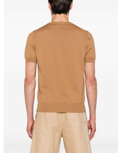 Canali T-Shirt mit Rundhalsausschnitt in Natural für Herren