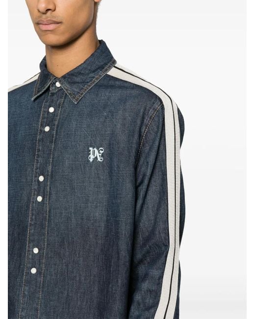 Palm Angels Blue Timeless Cotton Track Jacket for men