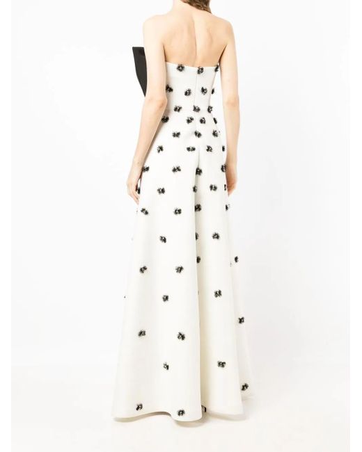 Saiid Kobeisy White Beaded Evening Dress