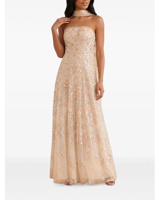 Needle & Thread White Forget-Me-Not Strapless Gown
