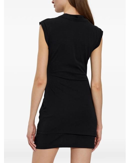 Alexander Wang Black Draped Layered Mini Dress