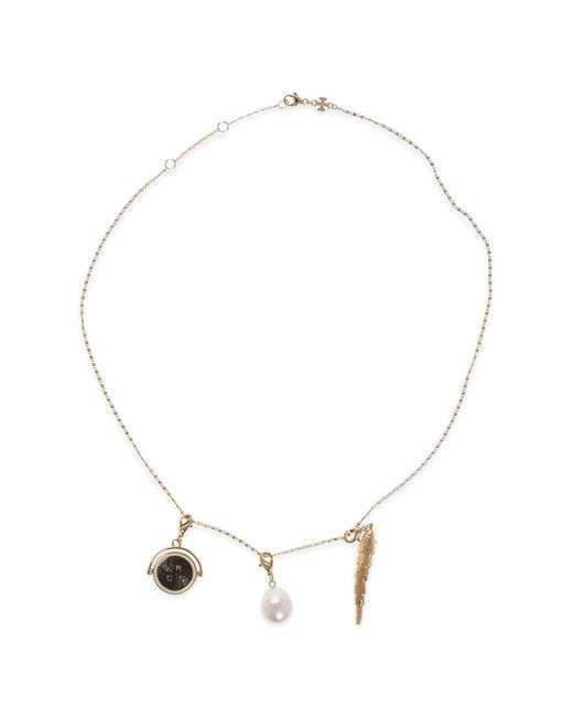 Tory Burch White Freshwater Pearl And Cubic Necklace