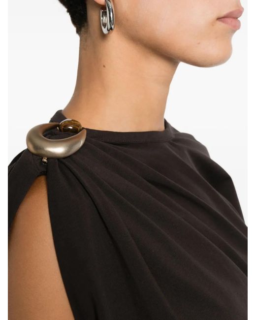 Christopher Esber Black Draped Ring-Detail Top
