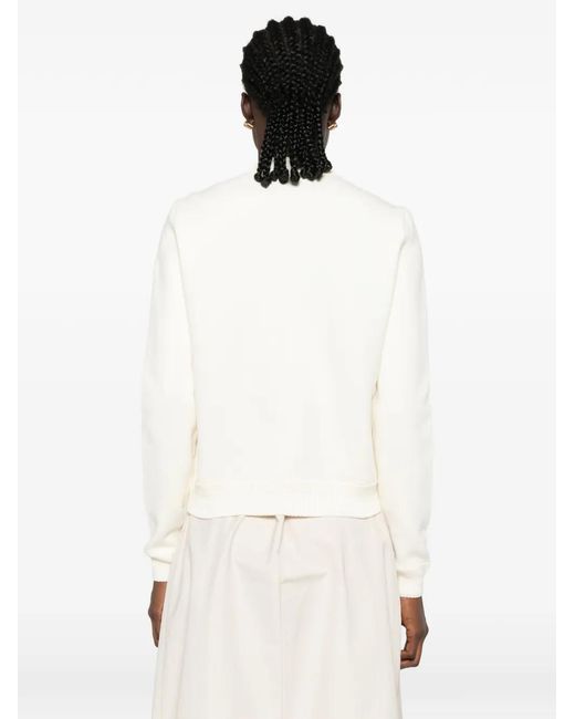 Moncler White Quilted Logo-Patch Padded Jacket