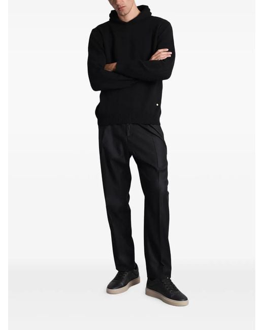 Grayed Black Pleated Trousers for men