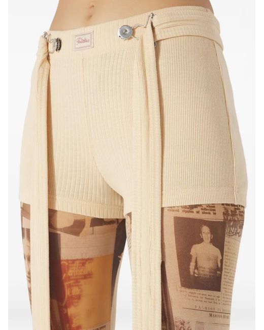 Jean Paul Gaultier Geribbelde Shorts Met Gaultier-Patch in het White