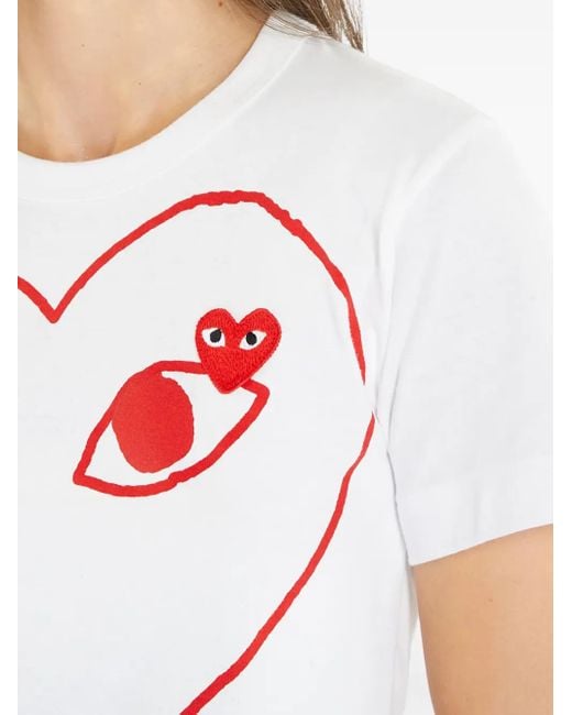 COMME DES GARÇONS PLAY コットン Tシャツ White