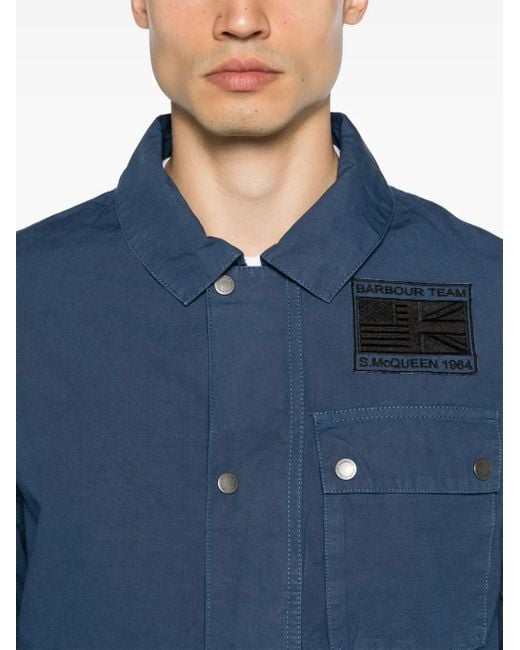 Barbour Blue Workers Cotton Shirt Jacket for men