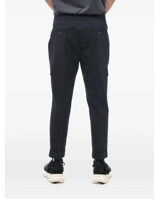 Neil Barrett Black Elasticated-Waist Turned-Up Hem Trousers for men