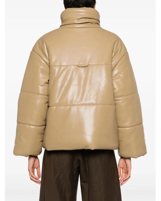 Nanushka Natural Faux-Leather Puffer Jacket