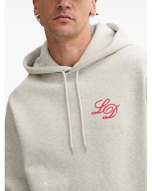 Les Deux White Ld Logo-Embroidered Hoodie for men