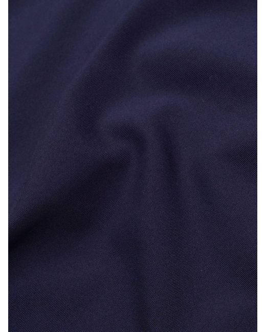 Sporty & Rich Blue Logo-print Stripe-detail Tennis Miniskirt