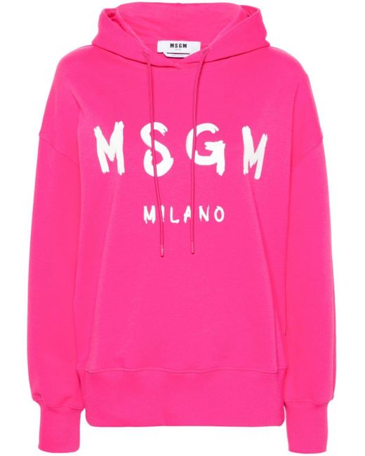 MSGM Hoodie Met Logoprint in het Pink