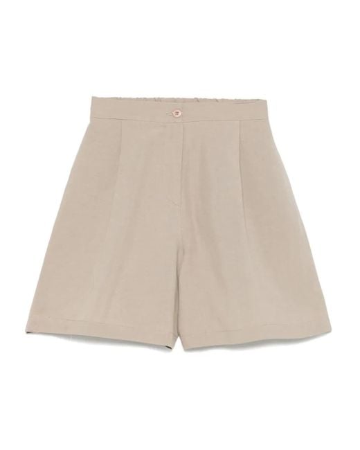 MOUTAKI Natural High-Waisted Shorts