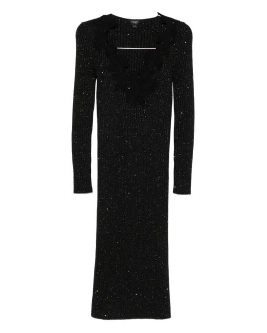 Giambattista Valli リブニットドレス Black