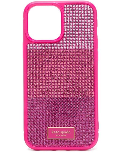 Kate Spade Red Rhinestone-embellished Iphone 13 Pro Max Case