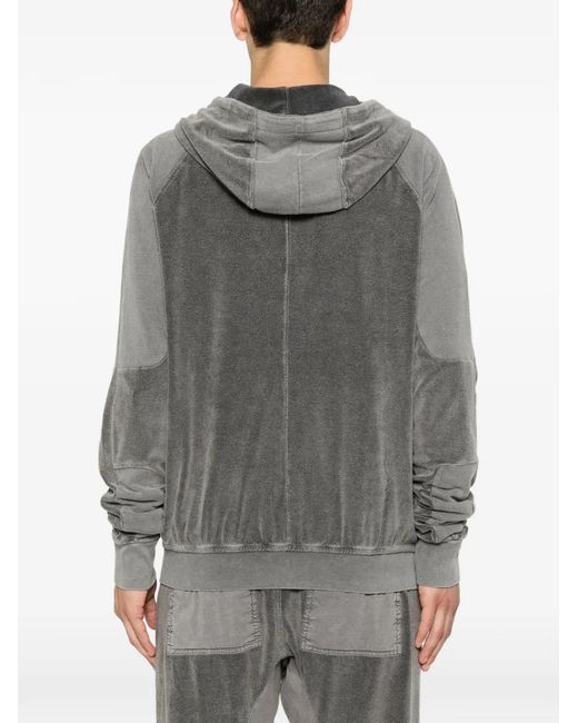 Thom Krom Gray Terry-Cloth Hoodie for men