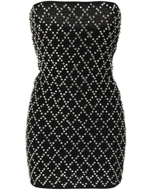 retroféte Strapless Mini-Jurk in het Black