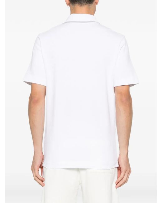Casablanca White Laurel Pique Short Sleeve Polo Shirt for men