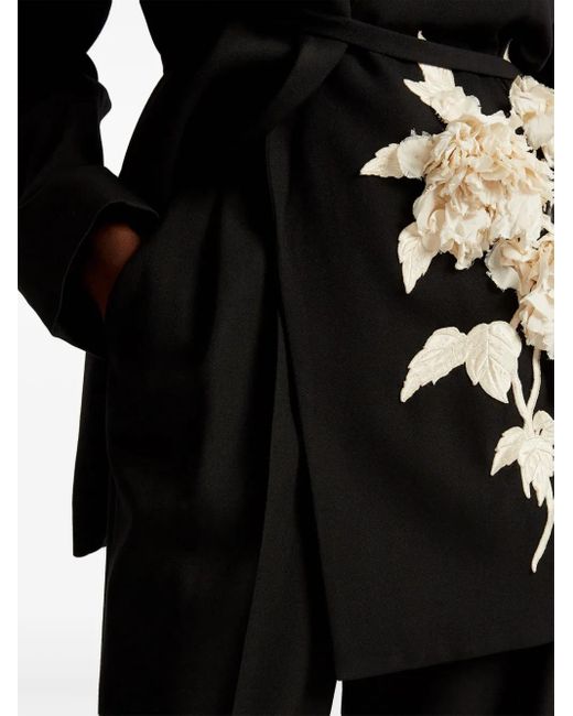 Erdem Black Straight-Leg Trousers