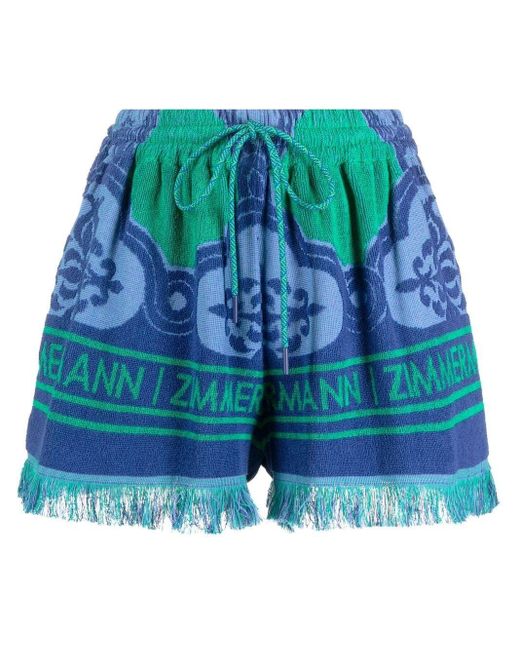 Zimmermann Blue Tiggy Frottee-Shorts