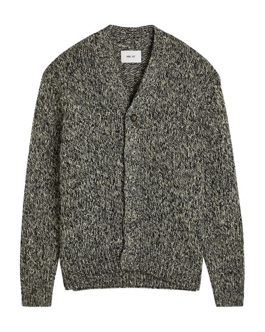 NN07 Gray V-Neck Cardigan for men