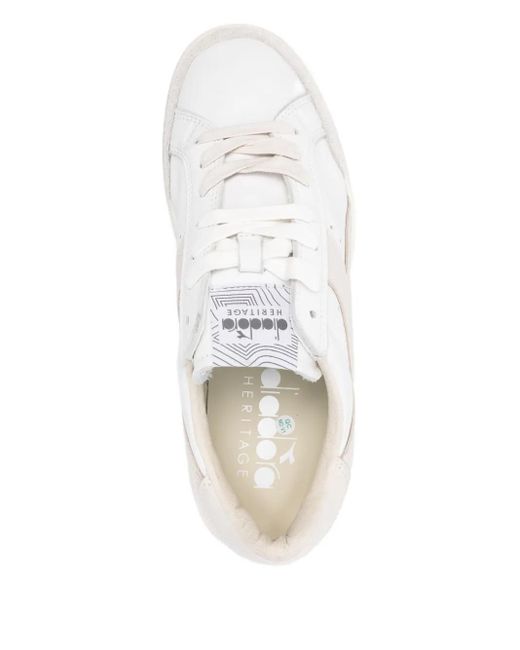 Diadora White Panelled Sneakers