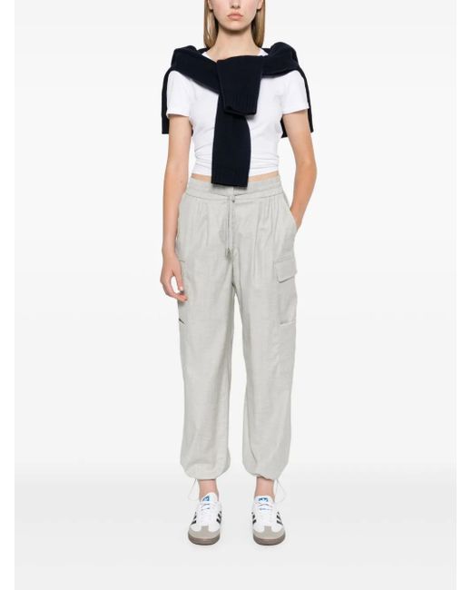 Peserico Gray Pleated Tapered Cargo Trousers