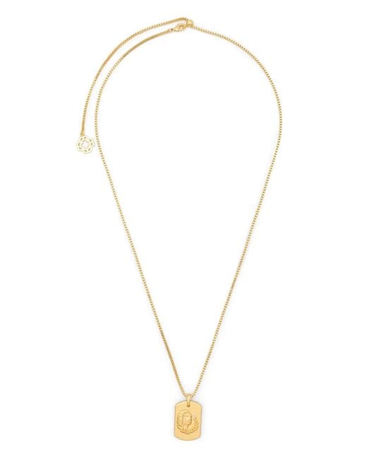 Maje Metallic Zodiac Sign Plaque Necklace