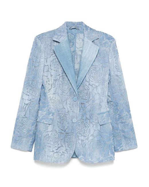 Ermanno Scervino Devoré-effect Single-breasted Blazer Blue