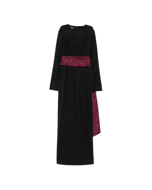 Rochas Black Long-Sleeve Maxi Dress