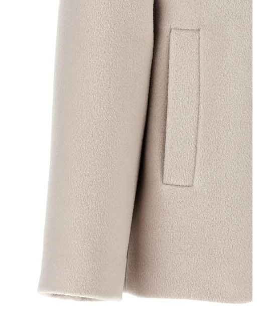 Max Mara Jas Van Alpaca-Scheerwolblend Met Dubbele Rij Knopen in het Natural