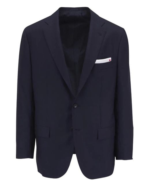 Kiton Blue Cashmere Blazer for men