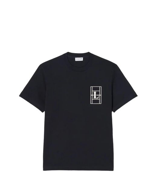 Lacoste Blue Embroidered-Logo T-Shirt for men