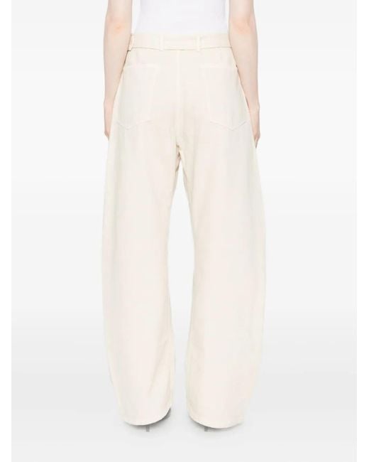 Lemaire White Belted Panelled Jeans