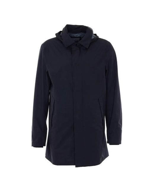 Herno Blue Imperméable À Capuche Amovible for men