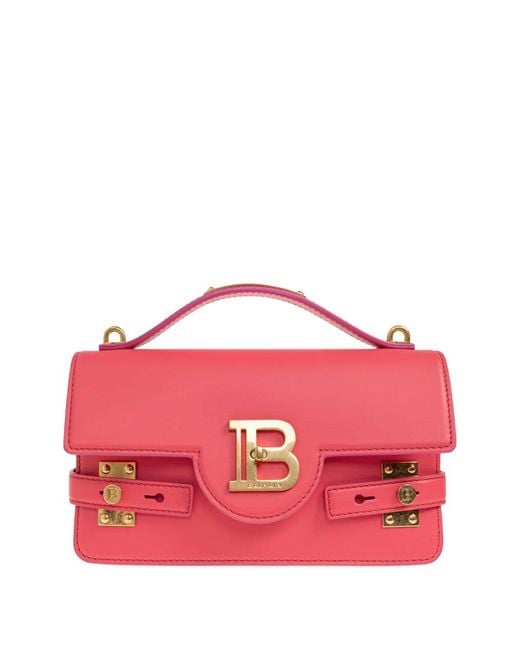 Balmain Pink 24 B-Buzz Logo-Detail Leather Cross Body Bag