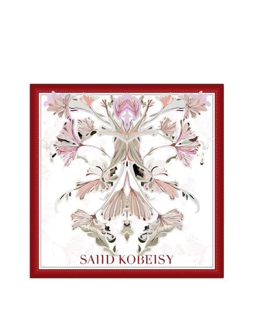 Saiid Kobeisy Red Medium Floral Scarf