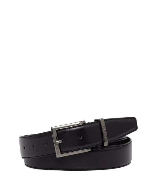 Guess Black Logo-Engraved Buckle Belt for men