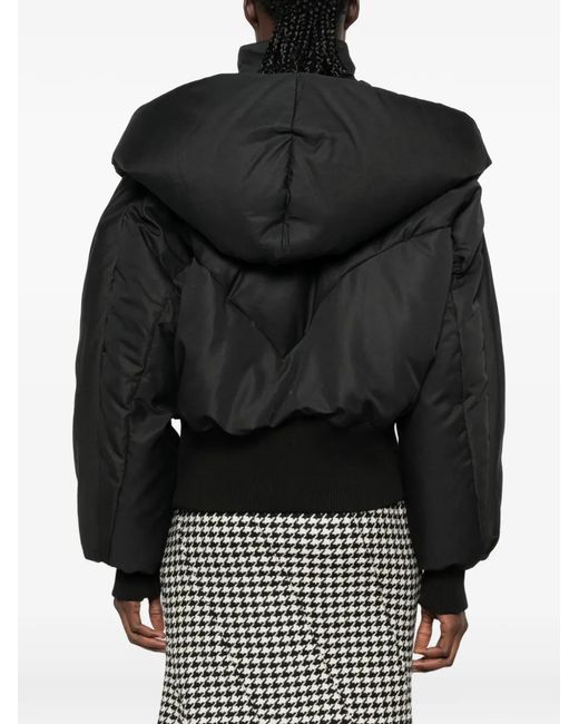 The Attico Black High-Collar Padded Jacket