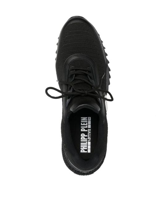 Philipp Plein Black Runner Hexagon Low-Top Sneakers