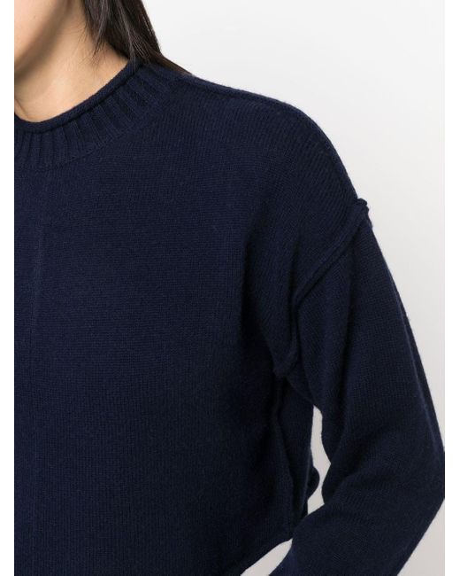 Sportmax Blue Ribbed-knit Cropped Jumper