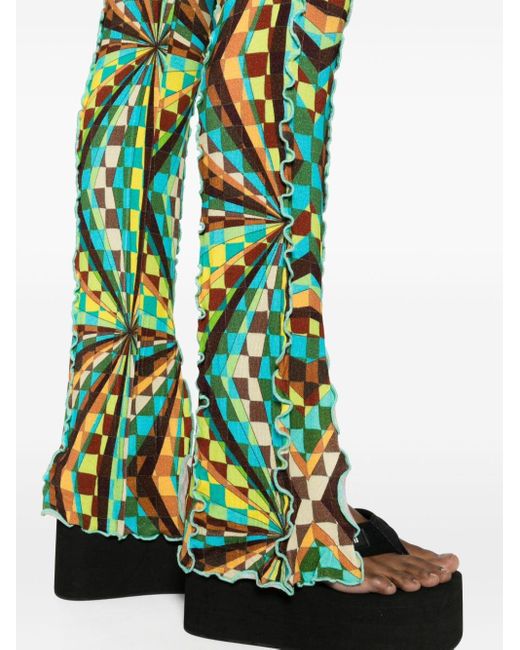 Siedres Green Kaleidoscopic-print Trousers