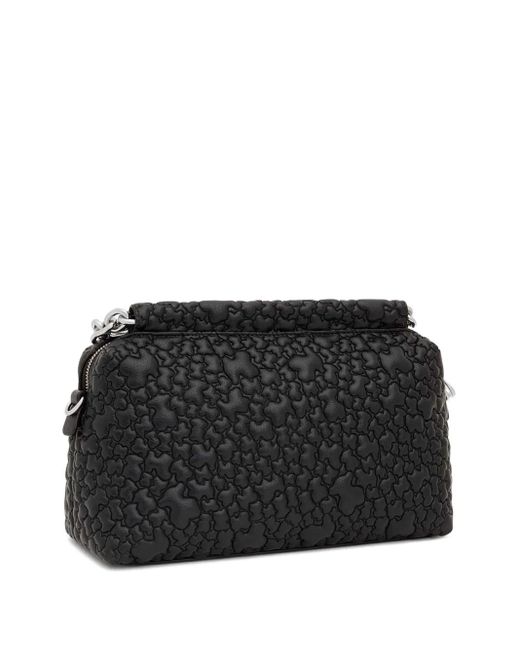 Tous Black Bear-Quilted Shoulder Bag