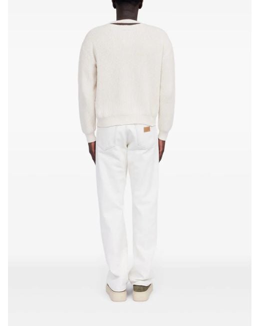 MM6 by Maison Margiela White Crew-Neck Sweatshirt for men