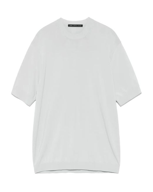 Low Brand Fein Gestricktes T-Shirt in White für Herren