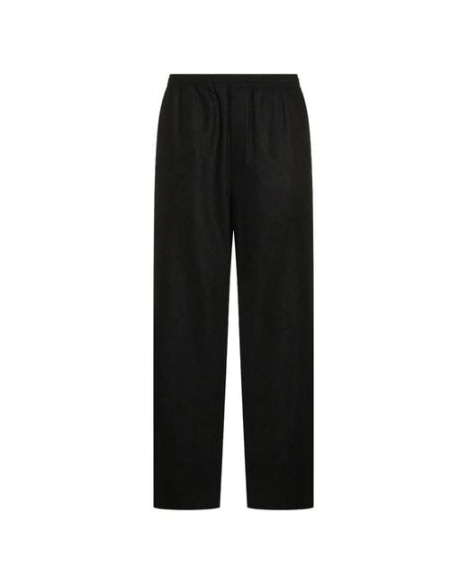 Jil Sander Black Elasticated-Waist Wool Trousers for men