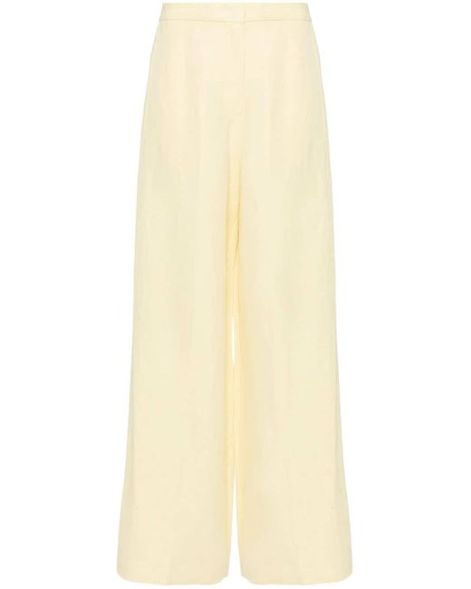 Fabiana Filippi Yellow Slub-texture Straight Trousers