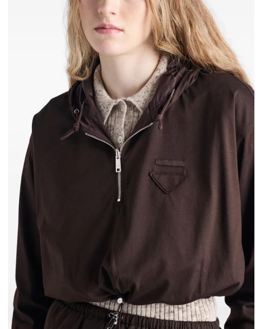 Sudadera con capucha y cordones Prada de color Brown