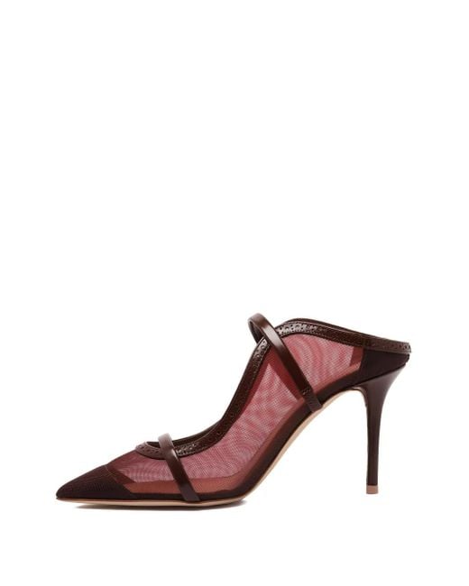 Malone Souliers 85mm Maureen Mesh Pumps Brown
